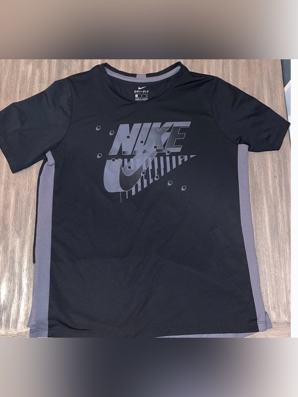 Nike Black Dri-FIT Tee with Light Gray Trim
